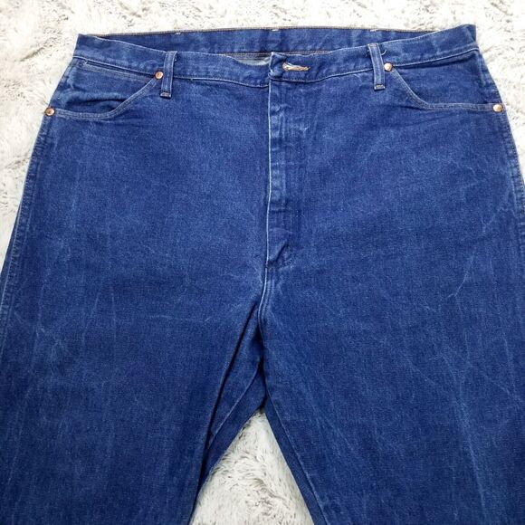 Wrangler Jeans Mens 42×36 Blue Regular Straight Dark Wash Denim - Picture 2 of 11